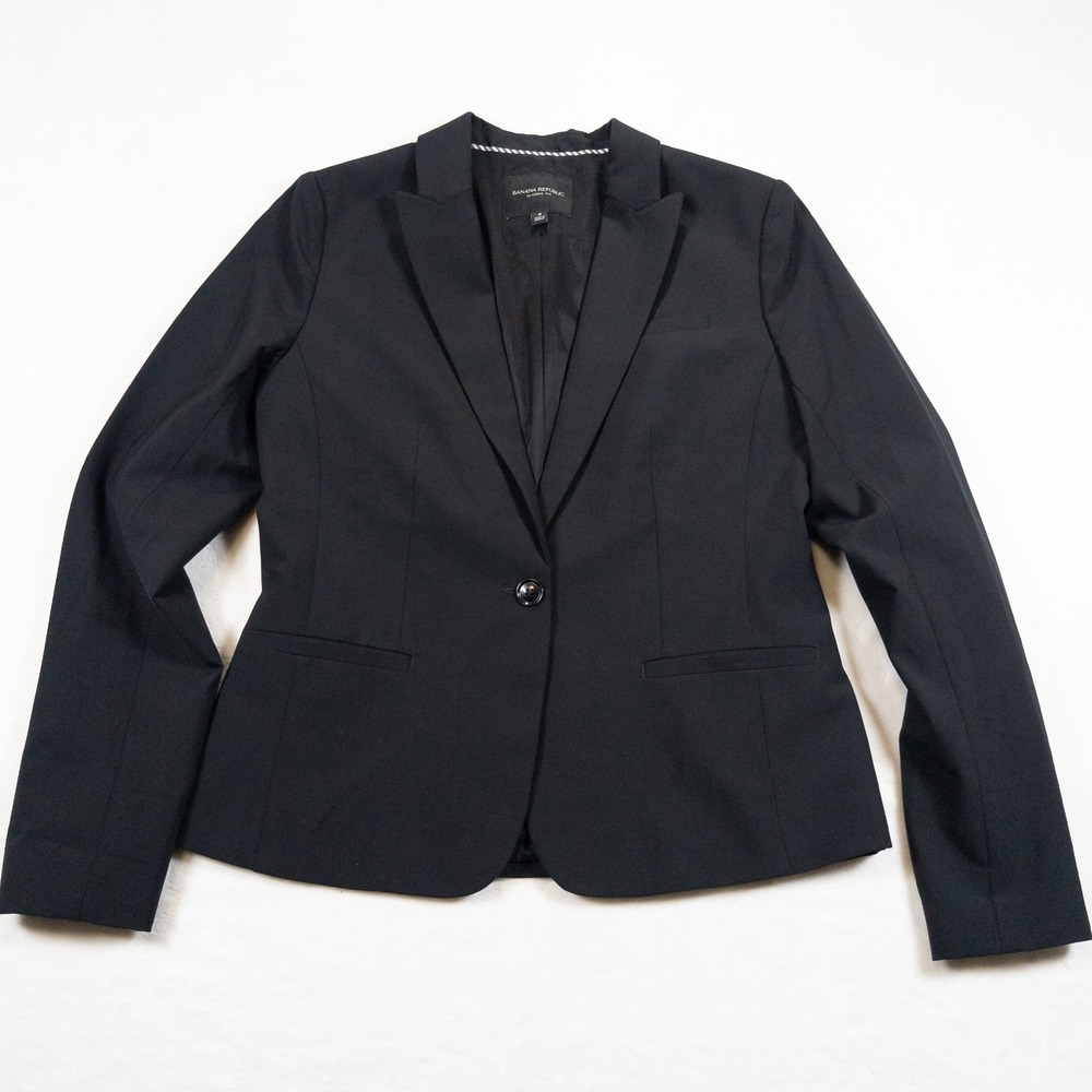 Banana Republic Premium Italian Marzotto Wool Womens Size 4 One Button Blazer